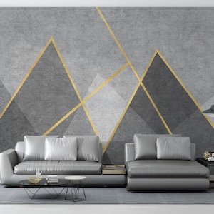 Abstract wallpaper  Geometric Shapes Wall Mural Peel and Stick Self-Adhesive modern Wall Mural bedroom Mural Living Room decor Custom Sized