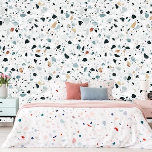 Terrazzo Bodenbelag abnehmbare Tapete, Peel and Stick, selbstklebend venezianischen Stil Wand wandbild, Küche Interieur, Kinderzimmer Tapete C-21