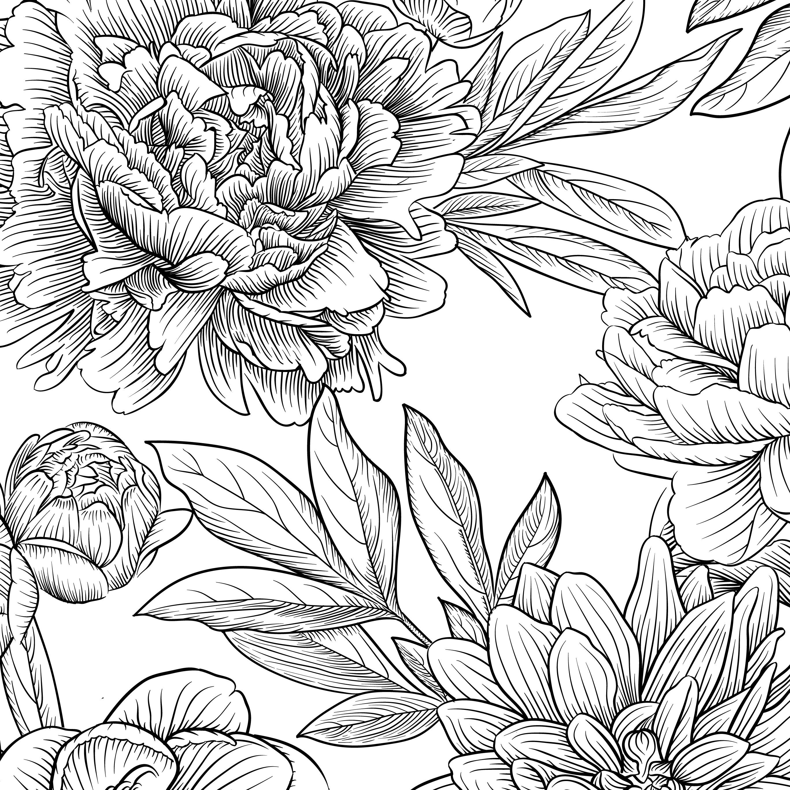 Black & White Peony Removable Wallpaper Peel and Stick | Etsy