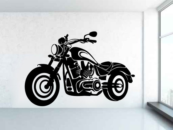 Motorbike Decal Vinyl Wall Art Decal Sticker Classic Vintage Etsy
