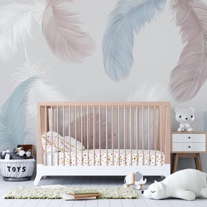 multicolored feathers removable wallpaper Peel and Stick Self-Adhesive feathers Wall Mural modern Living room, bedroom Mural