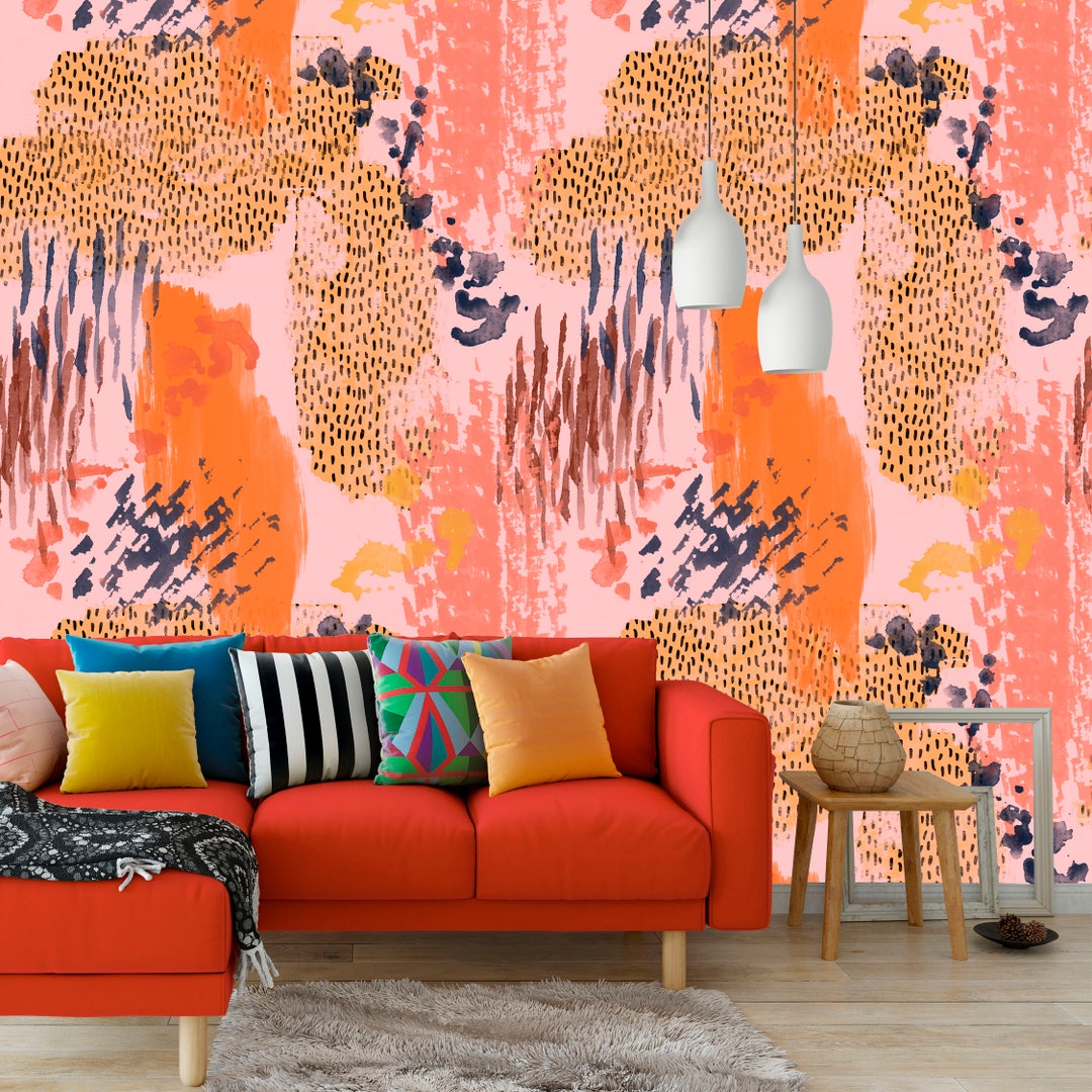 Abstract Watercolor Removable Wallpaper, Peel and Stick, Selfadhesive