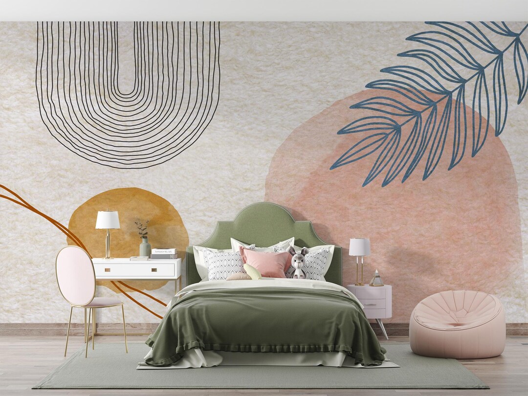 Geometric Abstract Wallpaper Mural: Peel & Stick Nursery Decor - Etsy