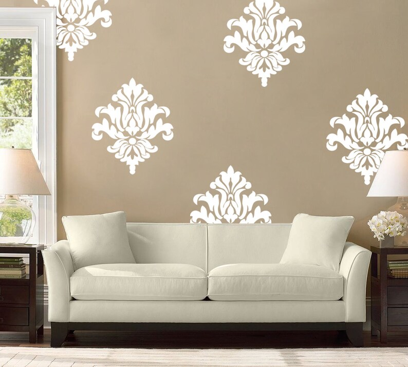 Big Damask Decal Home Decor Wall Pattern Living Room Image 0