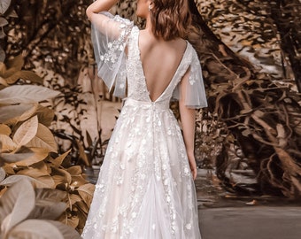 blush vintage wedding dress