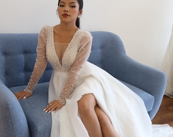 monsoon ivory dress Violet Embellished Bridal Dress Ivory