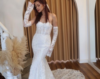 slim fit dress slacks Nox Anabel R1301 Ruffle Fit and Flare Prom Dress Sheer Lace corset off   Glass Slipper Formals