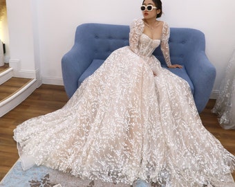 sachin and babi light blue dress Nude & Blush Wedding Gowns main image 0