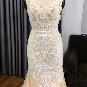MELANIE Backless Fit & Flare Bridal Gown With V-neck Straps | Etsy UK