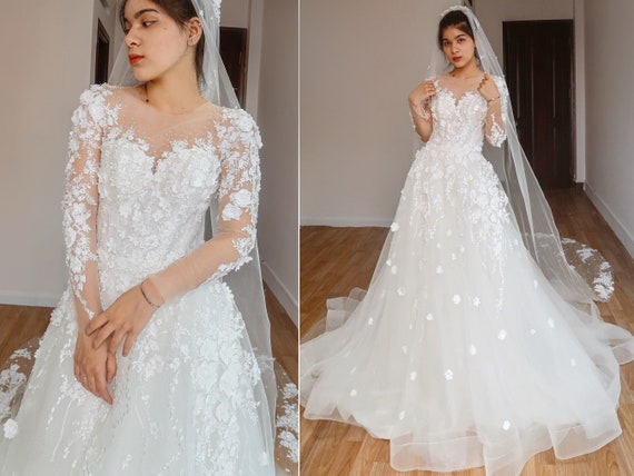 CATHY Vestido de novia Fairy 3D para novia princesa / - Etsy México CATHY Vestido de novia Fairy 3D para novia princesa / - Etsy México