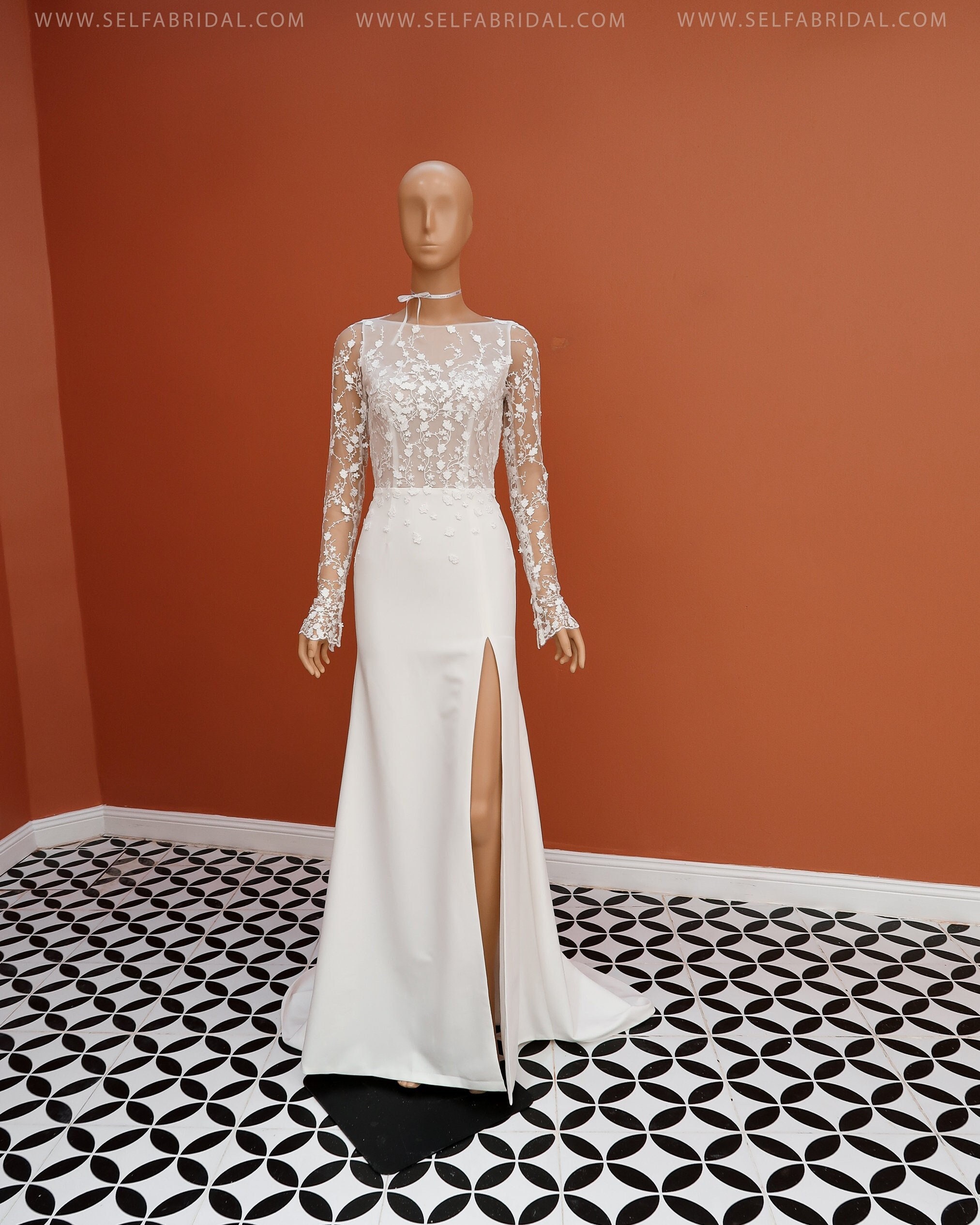 JORDYN Fit Crepe Wedding Dress With 