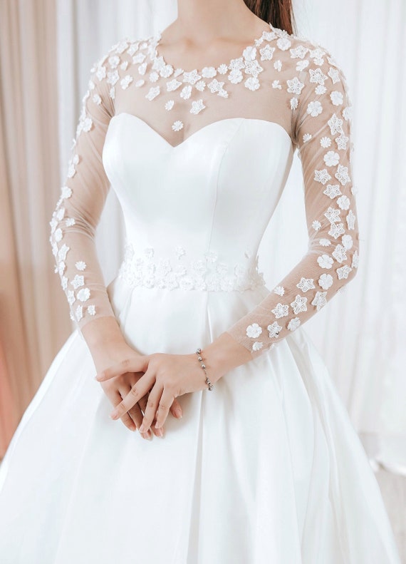 etsy long sleeve wedding dress