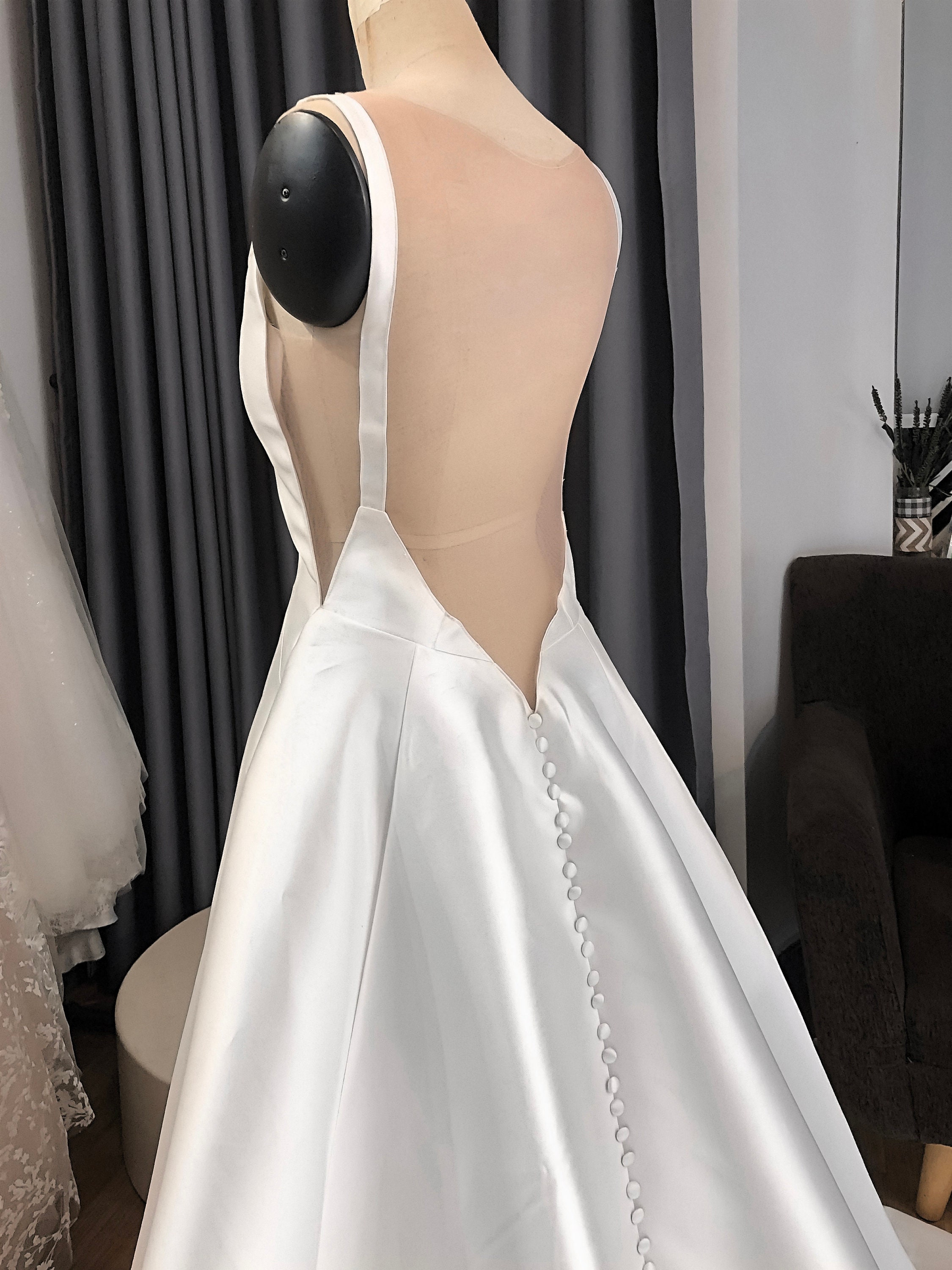 Wedding Dress With Train Split Satin Wedding Dress A Line 60 Photos A-line  Bridal Gown