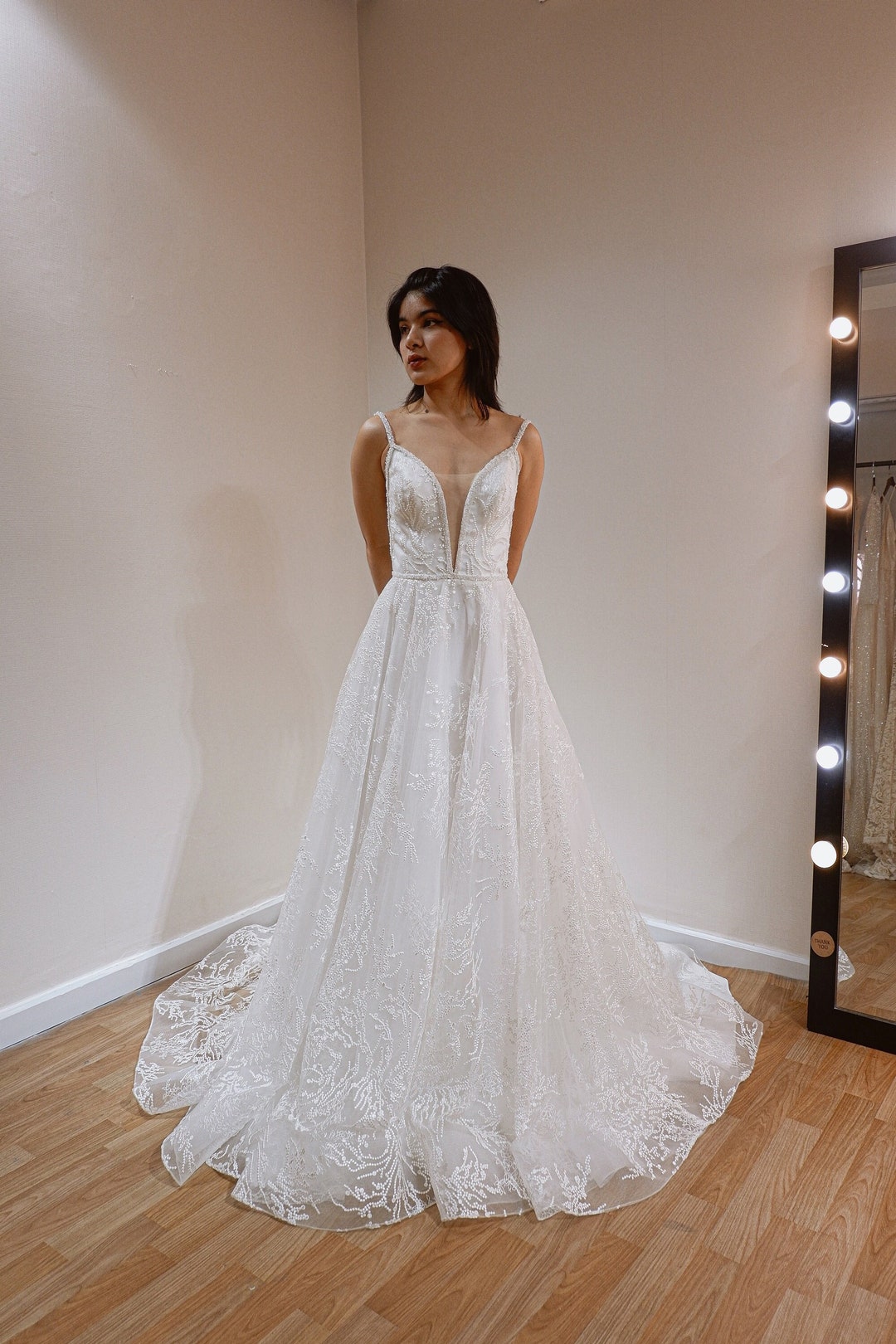 MADELEINE Vestido De Novia De Encaje De Una Línea Con México | MADELEINE Vestido De Novia De Encaje De Una Línea Con México |