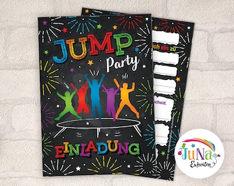 Invitation cards for children's birthday party Jump Trampoline Girls Boys Birthday Invitations Batut (for 6 to 12 people)