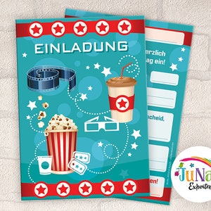 Einladungskarten zum Kindergeburtstag Mädchen Jungen Kino Einladungen Geburtstag Kinder (für 6 bis 12 Personen)