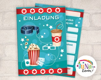 Einladungskarten zum Kindergeburtstag Mädchen Jungen Kino Einladungen Geburtstag Kinder (für 6 bis 12 Personen)