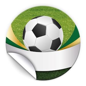 Aufkleber Fussball Namensaufkleber Etiketten für Geschenkverpackung, 4 cm/rund (Set aus 12, 16, 24, 36, 48, 60, 72 oder 96 Stück)