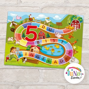 Einladungskarten zum 5. Kindergeburtstag Mädchen Jungen Bauernhof Einladungen fünfte Geburtstag Kinder Outdoor-Party (für 6 bis 12 Personen)