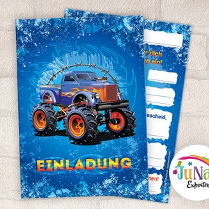 Einladungskarten zum Kindergeburtstag Monster-Truck Jungen Einladungen Geburtstag Kinder (für 6 bis 12 Personen)