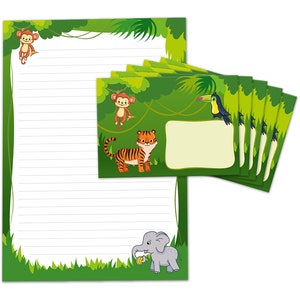 Briefpapier als Block + 15 Briefumschläge Elefant Kindermotiv Mädchen Jungen