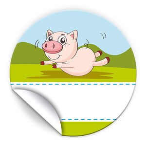 Aufkleber Bauernhof Etiketten für Geschenkverpackung, 4 cm/rund (Set aus 12, 16, 24, 36, 48, 60, 72 oder 96 Stück)