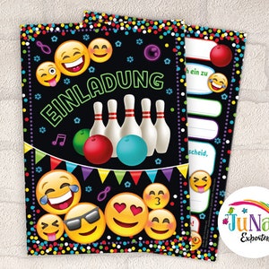 Einladungskarten zum Kindergeburtstag Bowling Mädchen Jungen Einladungen Geburtstag Kegeln Geburtstagseinladungen (für 6 bis 12 Personen)