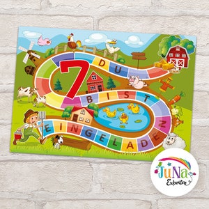 Einladungskarten zum 7. Kindergeburtstag Mädchen Jungen Bauernhof Einladungen siebte Geburtstag Kinder Outdoor-Party (für 6 bis 12 Personen)