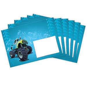 Stationery as notepad 15 envelopes monster truck children's motif image 4