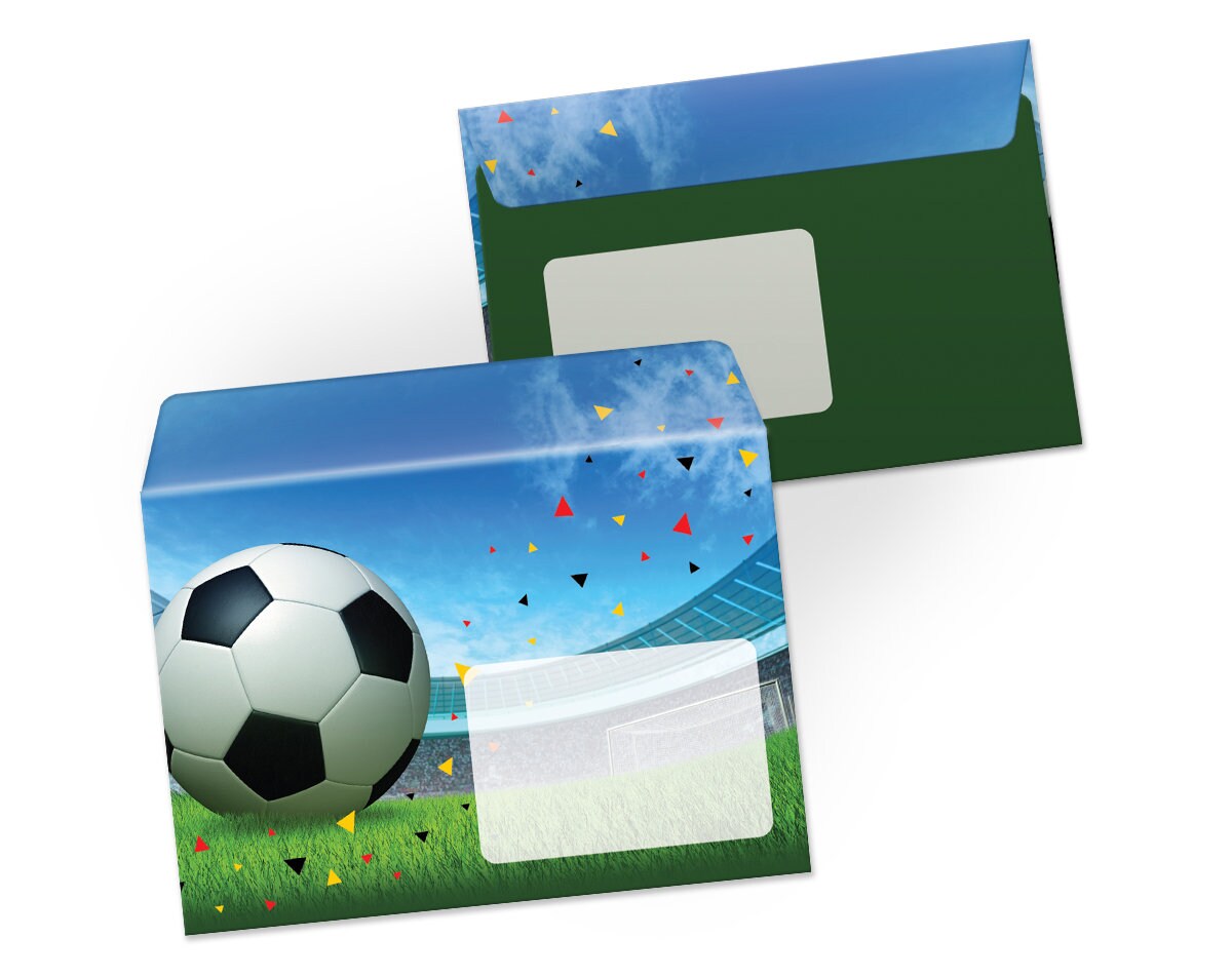 Papier à Lettres Football Avec Enveloppes - Bloc A5 Ligné 25 Feuilles + 15 Enveloppes