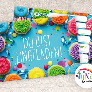 Einladungskarten zum Kindergeburtstag Mädchen Jungen Muffins Einladungen zum Geburtstag für Kinder Cake (für 6 bis 12 Personen)