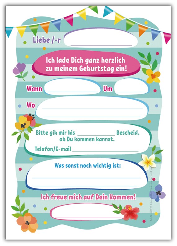 Kindergeburtstag Einladungskarten-Set – Pferde-Design Für Mädchen Mit 16 Teilen