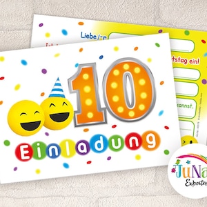 Einladungskarten zum 10. Kindergeburtstag für Mädchen Jungen Einladungen zum zehnten Geburtstag Kinder (für 6 bis 12 Personen)