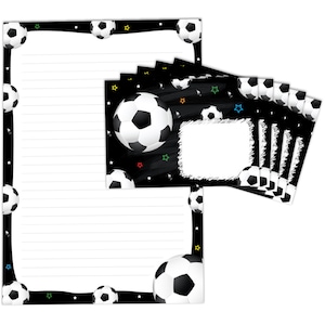 Briefpapier als Block + 15 Briefumschläge Fussball Fußball Kindermotiv Jungen