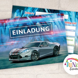 Einladungskarten zum Kindergeburtstag Rennauto Jungen Einladungen Geburtstag Kinder (für 6 bis 12 Personen)