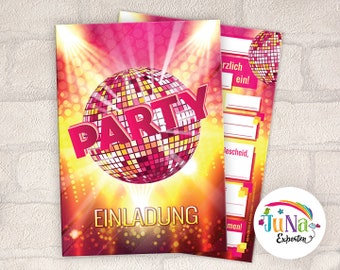 Einladungskarten zum Kindergeburtstag Disco VIP Mädchen Jungen Erwachsene Einladungen Geburtstag Kinder (für 6 bis 12 Personen)