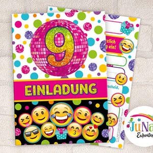 Einladungskarten zum 9. Kindergeburtstag für Mädchen Einladungen zum neunten Geburtstag Kinder Mädchengeburtstag (für 6 bis 12 Personen)