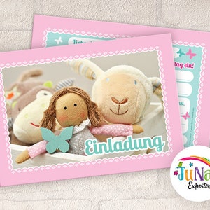Einladungskarten zum Kindergeburtstag Mädchen Tiere Einladungen Geburtstag Kinder (6 bis 20 Stück)
