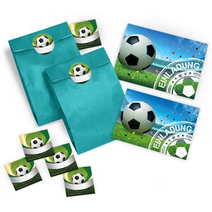 Einladungskarten zum Kindergeburtstag Fussball Jungen Einladungen Geburtstag Kinder für 6 bis 12 Personen Variante Nr. 4