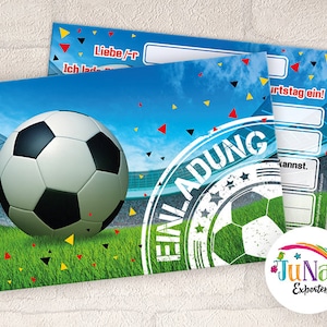 Einladungskarten zum Kindergeburtstag Fussball Jungen Einladungen Geburtstag Kinder für 6 bis 12 Personen Variante Nr. 1