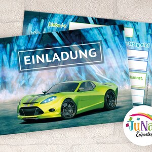 Einladungskarten zum Kindergeburtstag Rennauto Jungen Einladungen Geburtstag Kinder (für 6 bis 12 Personen)