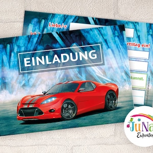 Einladungskarten zum Kindergeburtstag Rennauto Jungen Einladungen Geburtstag Kinder (für 6 bis 12 Personen)