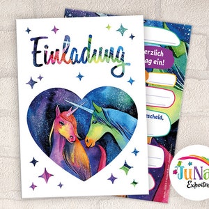 Einladungskarten zum Kindergeburtstag Einhorn Unicorn Einladungen Geburtstag Kinder Geburtstagseinladungen Mädchen (für 6 bis 12 Personen)