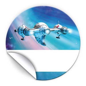 Aufkleber Astronaut Etiketten für Geschenkverpackung, 4 cm/rund (Set aus 12, 16, 24, 36, 48, 60, 72 oder 96 Stück)