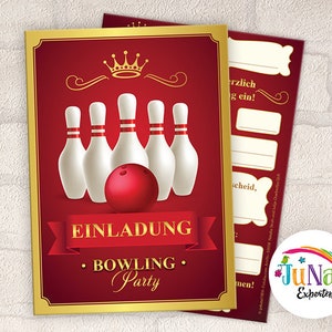 Einladungskarten zum Kindergeburtstag Mädchen Jungen Bowling Kegeln Einladungen zum Geburtstag für Kinder (für 6 bis 12 Personen)