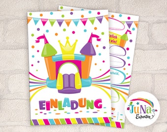 Einladungskarten zum Kindergeburtstag Jump Trampolin Mädchen Jungen Einladungen zum Geburtstag Batut (für 6 bis 12 Personen)