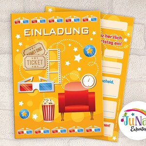 Einladungskarten zum Kindergeburtstag Mädchen Jungen Kino Einladungen Geburtstag Kinder (6 bis 20 Stück)