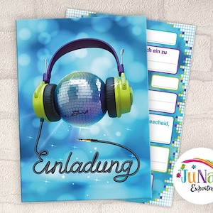 Einladungskarten zum Kindergeburtstag Disco Mädchen Jungen Erwachsene Einladungen Geburtstag Kinder (für 6 bis 12 Personen)