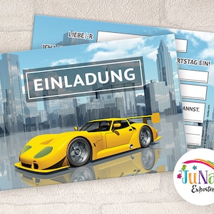 Einladungskarten zum Kindergeburtstag Rennauto Jungen Einladungen Geburtstag Kinder (für 6 bis 12 Personen)