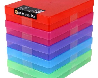 5 Westonboxes storage boxes color-sorted A4